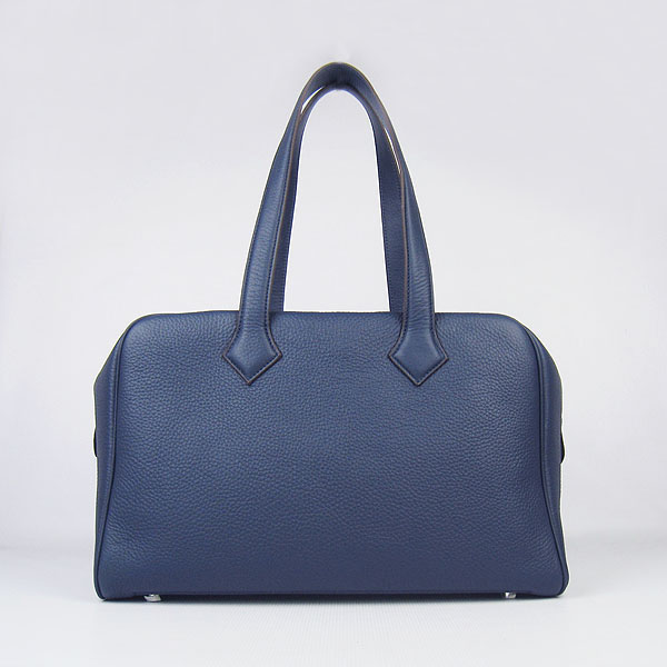 Best Replica Hermes Victoria Cowskin Leather Bag Dark Blue H2802